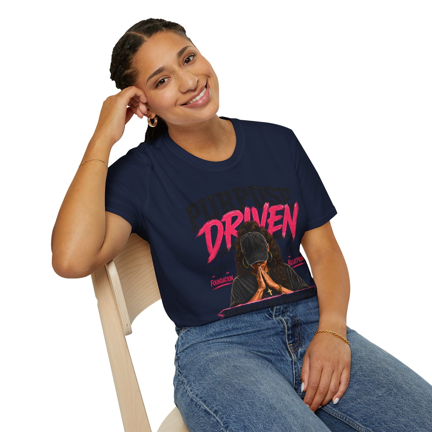 Purpose Over Popularity™ Christian T-Shirt | Faith Is My Foundation | Purpose Is My Blueprint | Inspirational Christian Graphic Tee