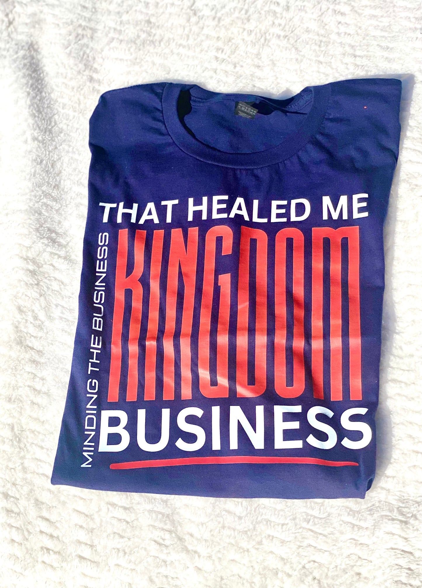 Faith + Business Graphic Tee – "Minding The Business That Healed Me" -T-Shirt