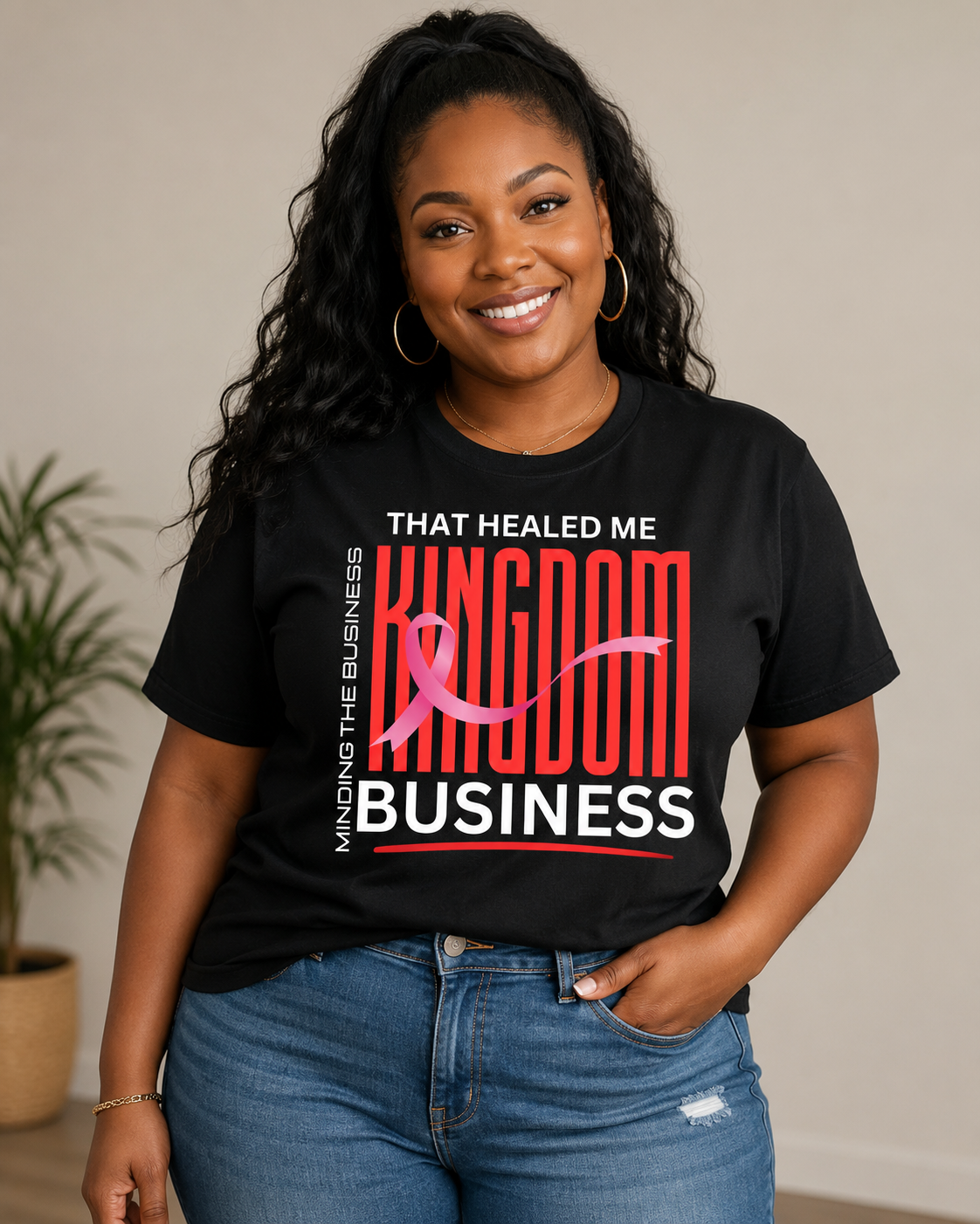 That Healed Me Kingdom Business Christian Breast Cancer Awareness T-Shirt | Faith-Based Inspirational Graphic Tee