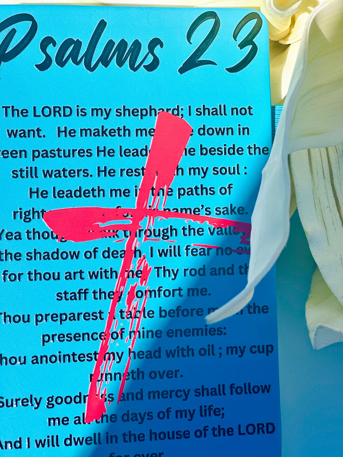 Psalms 23 Christian Writing Journal – Inspirational Devotional Notebook with Bold Cross Design