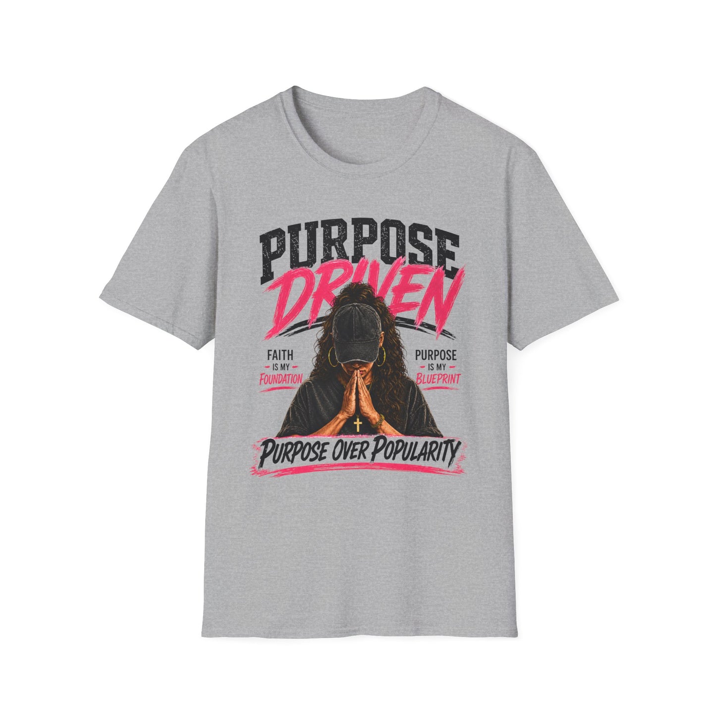 Purpose Over Popularity™ Christian T-Shirt | Faith Is My Foundation | Purpose Is My Blueprint | Inspirational Christian Graphic Tee