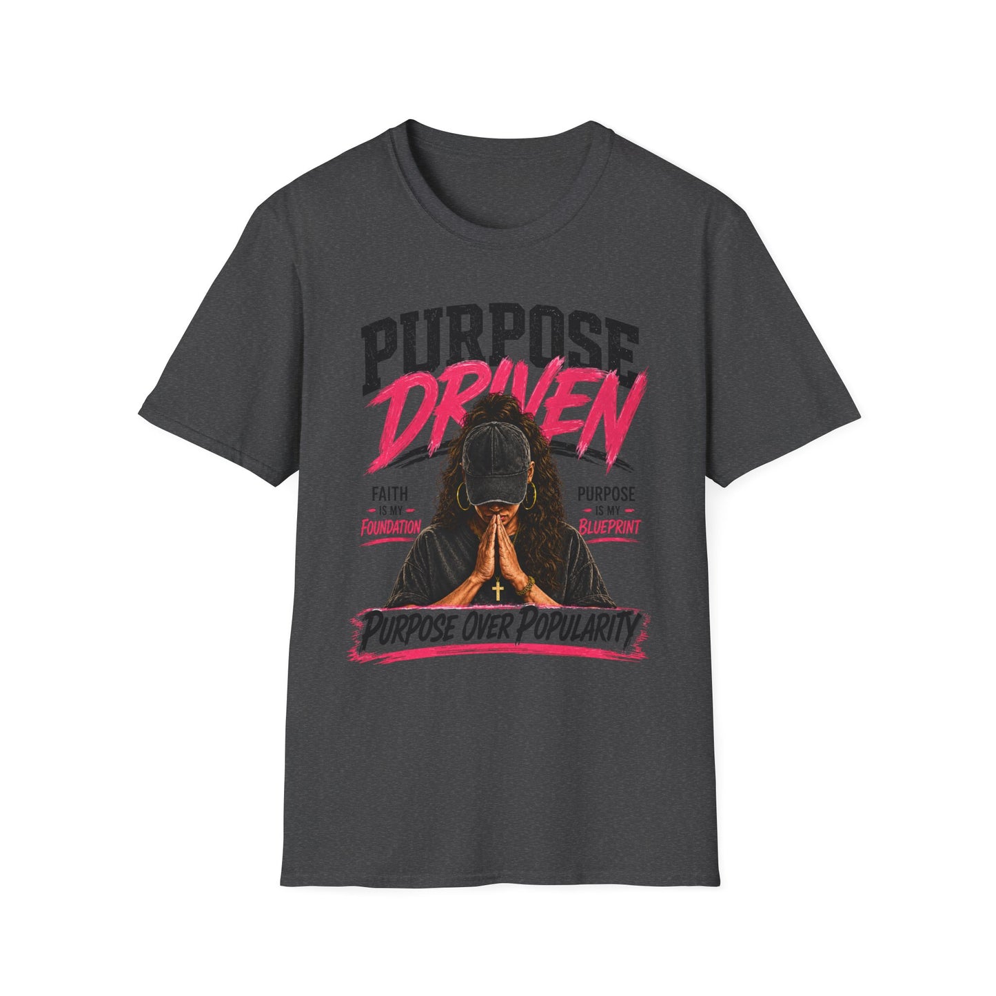 Purpose Over Popularity™ Christian T-Shirt | Faith Is My Foundation | Purpose Is My Blueprint | Inspirational Christian Graphic Tee
