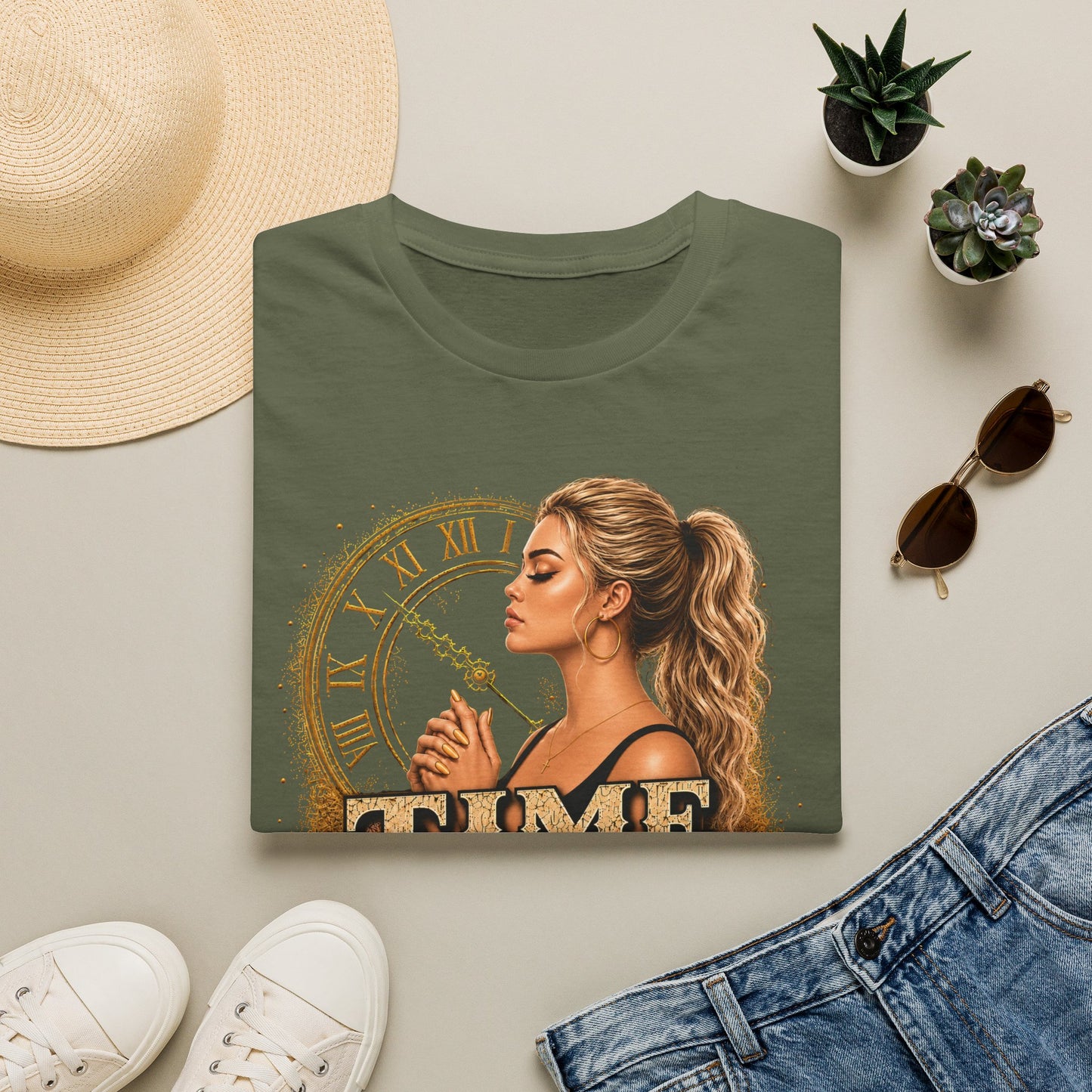 Time Is Much Far Spent Christian Graphic T-Shirt | Faith-Based Women's Inspirational Tee | Christian Gift