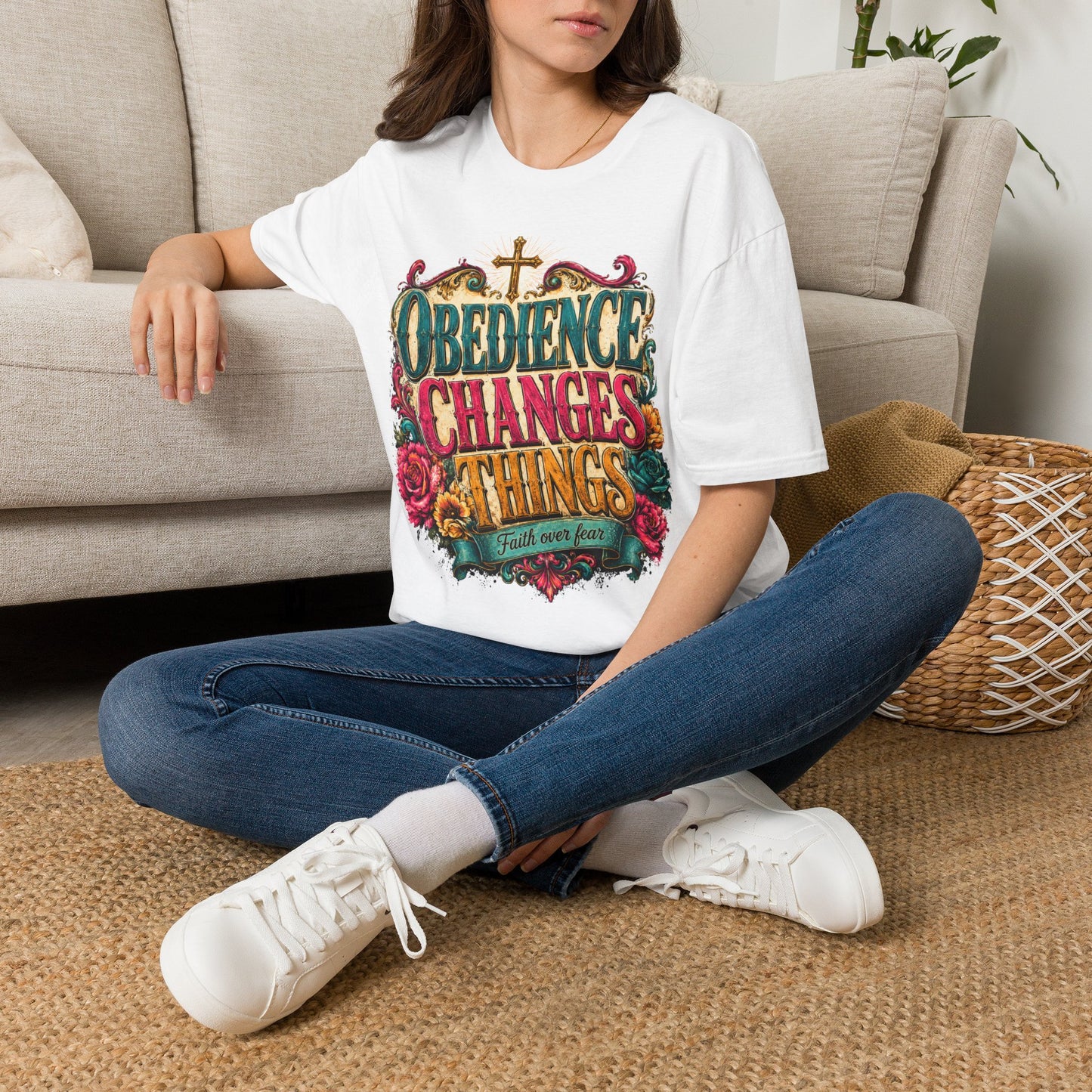 Obedience Changes Things T-Shirt — Christian Faith Cross Inspirational Tee