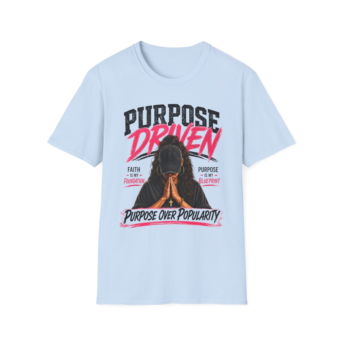 Purpose Over Popularity™ Christian T-Shirt | Faith Is My Foundation | Purpose Is My Blueprint | Inspirational Christian Graphic Tee
