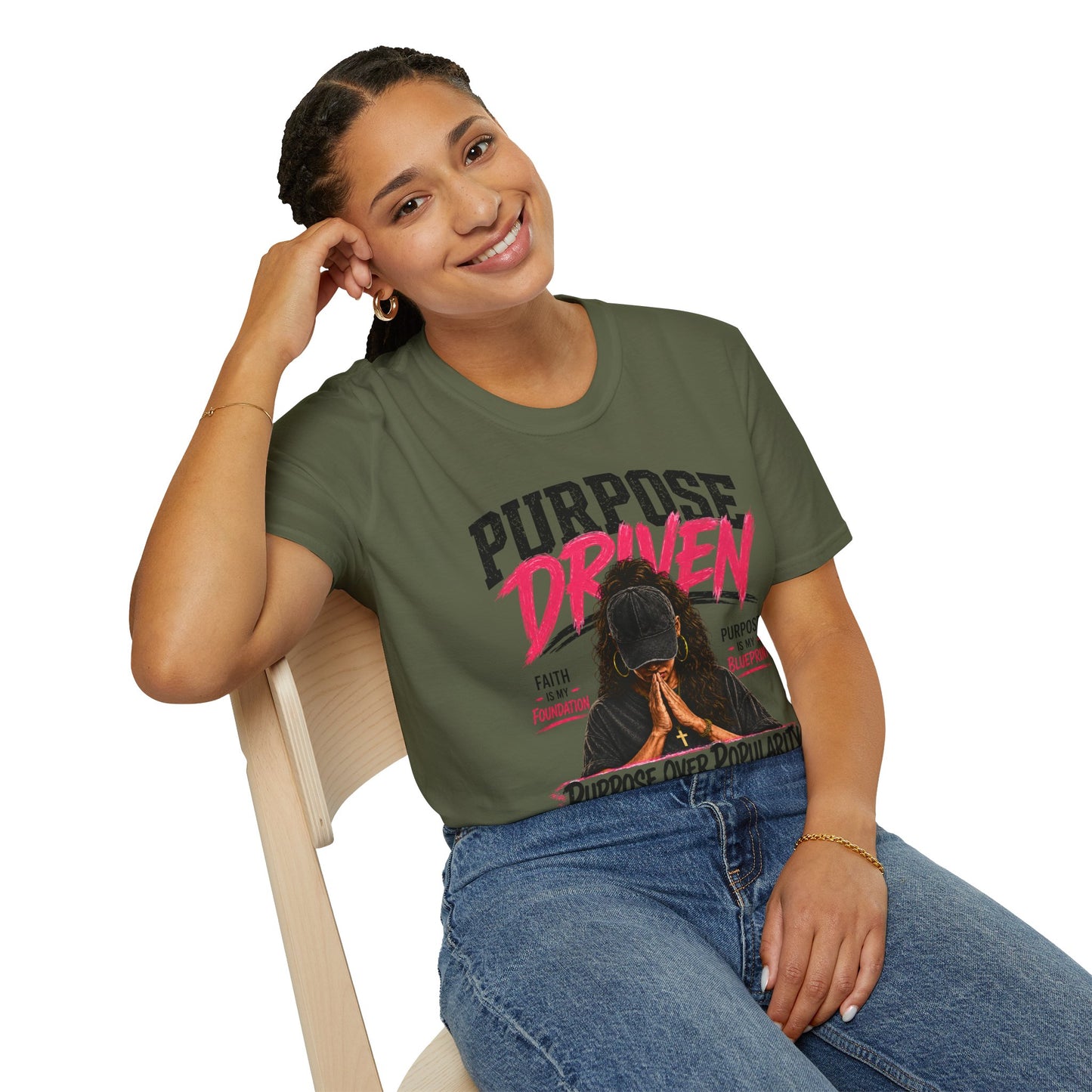 Purpose Over Popularity™ Christian T-Shirt | Faith Is My Foundation | Purpose Is My Blueprint | Inspirational Christian Graphic Tee