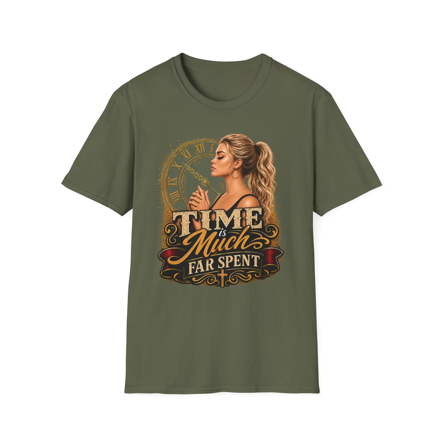 Time Is Much Far Spent Christian Graphic T-Shirt | Faith-Based Women's Inspirational Tee | Christian Gift