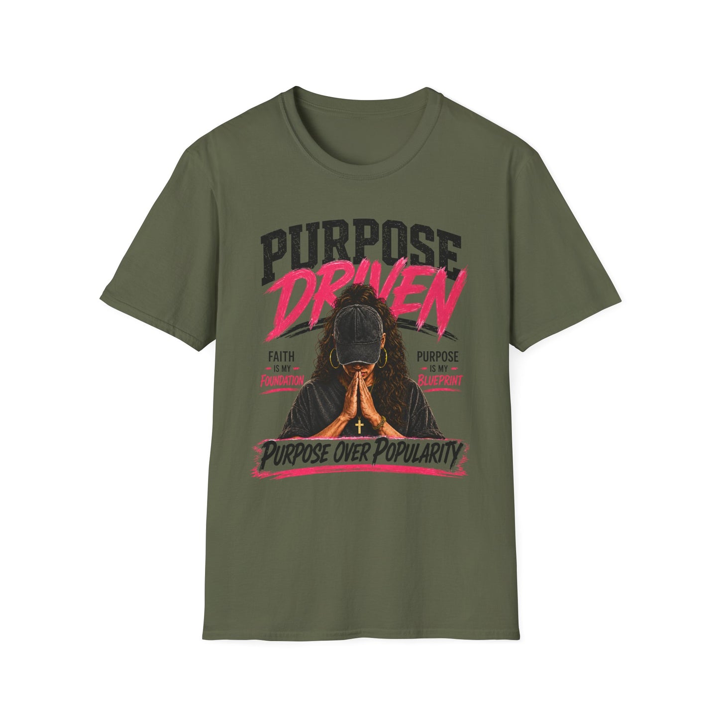 Purpose Over Popularity™ Christian T-Shirt | Faith Is My Foundation | Purpose Is My Blueprint | Inspirational Christian Graphic Tee