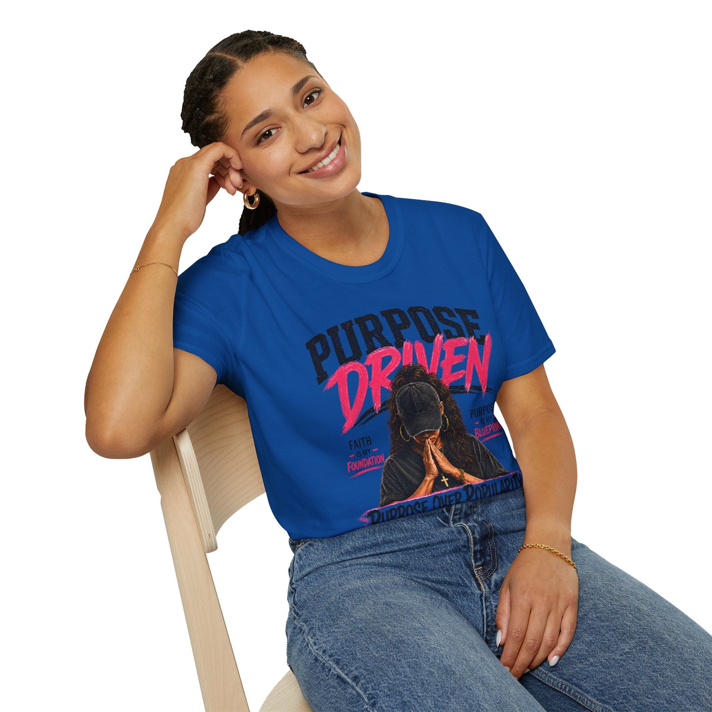 Purpose Over Popularity™ Christian T-Shirt | Faith Is My Foundation | Purpose Is My Blueprint | Inspirational Christian Graphic Tee