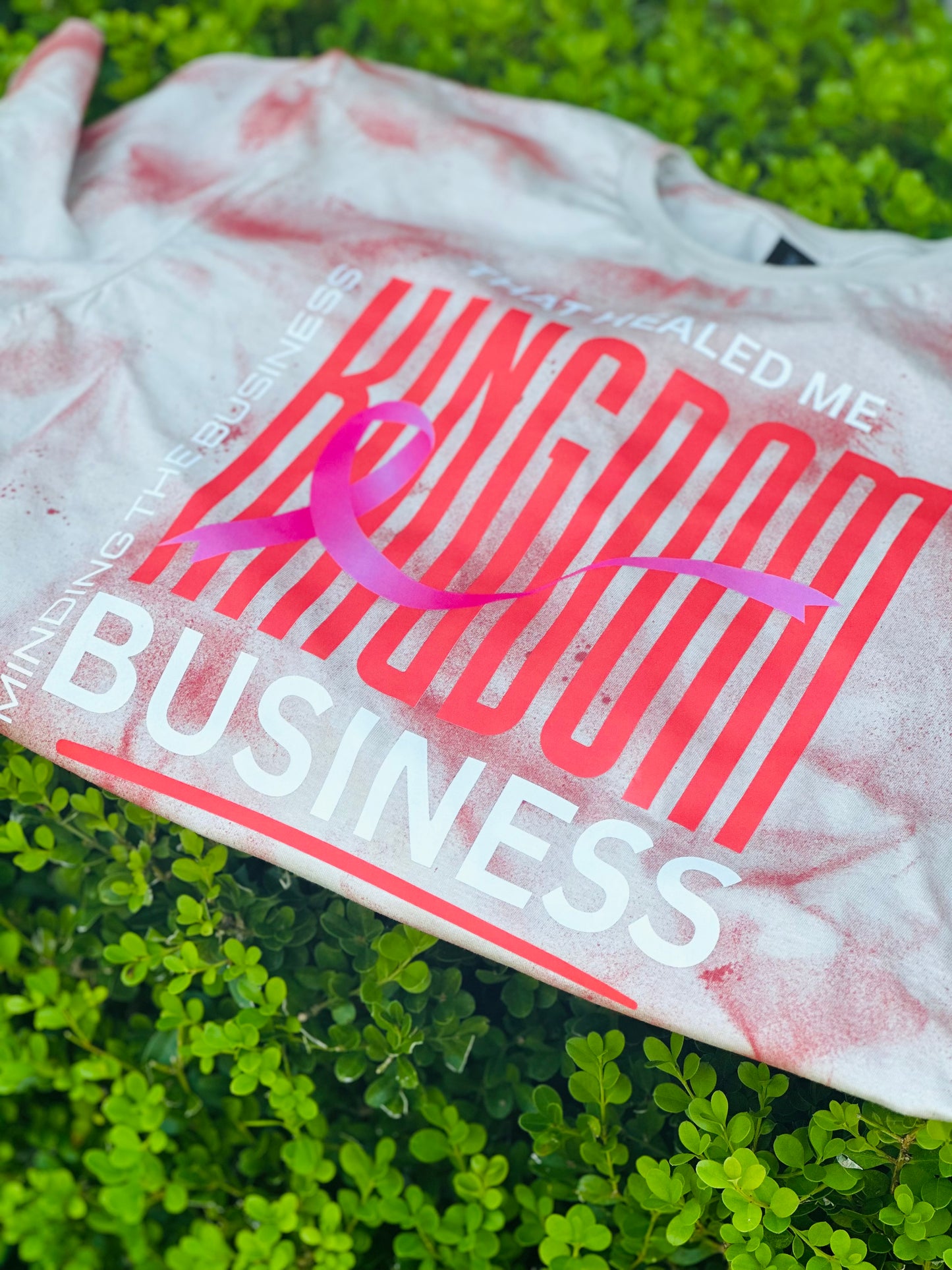 Breast Cancer Awareness Shirt | Kingdom Business Faith Tee | Minding the Business That Healed Me | Pink Ribbon T-Shirt