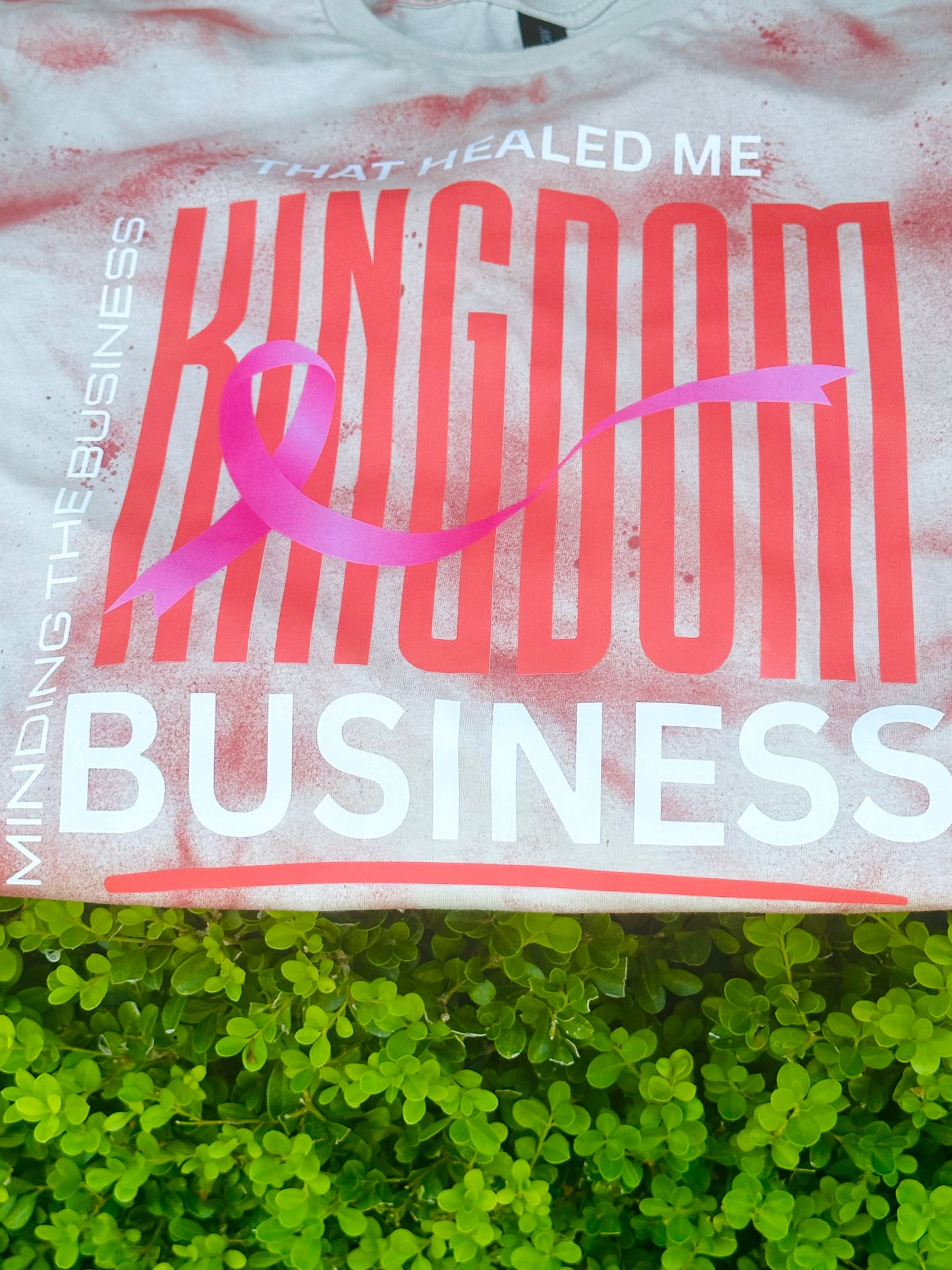 Breast Cancer Awareness Shirt | Kingdom Business Faith Tee | Minding the Business That Healed Me | Pink Ribbon T-Shirt