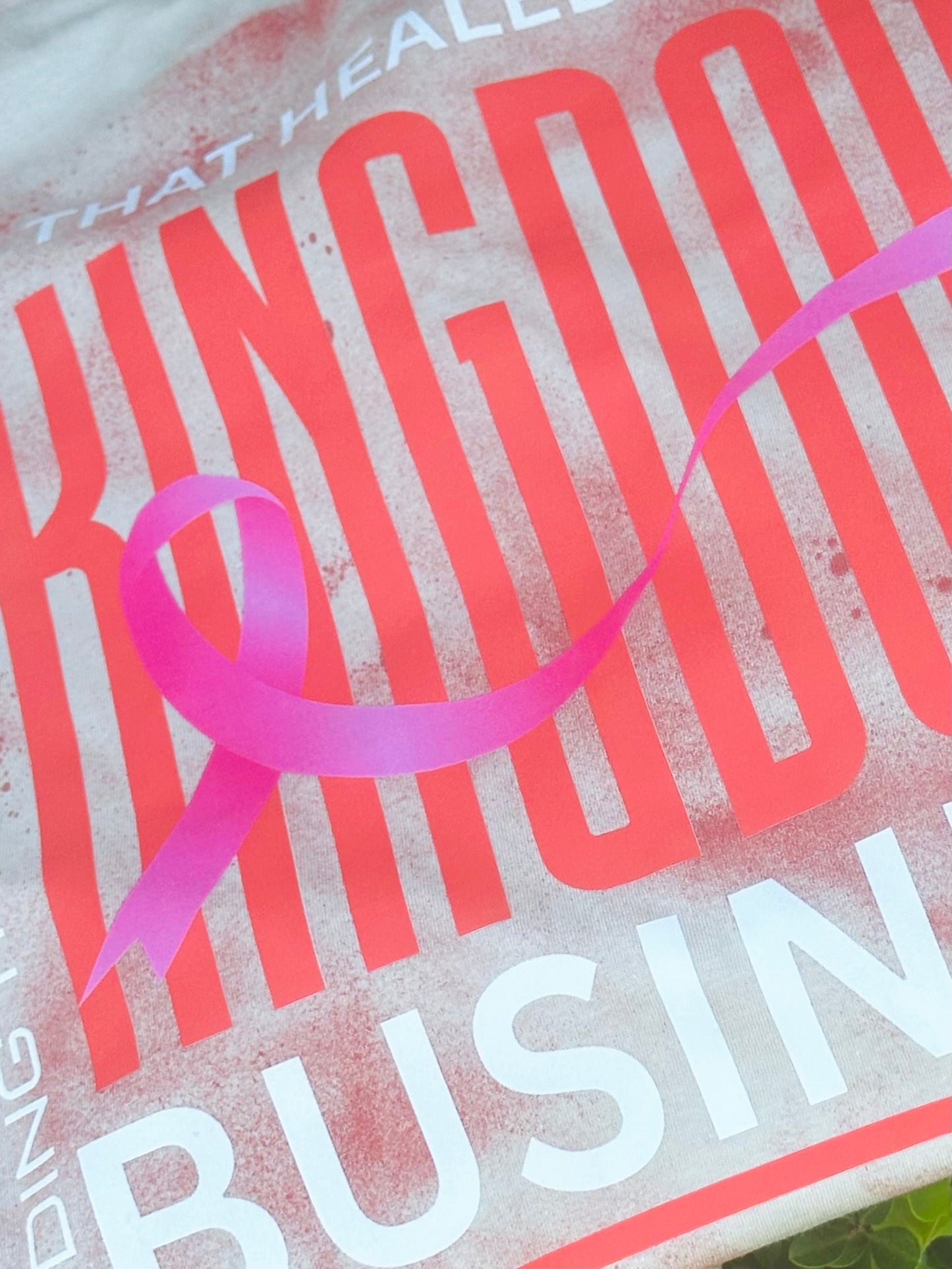 Breast Cancer Awareness Shirt | Kingdom Business Faith Tee | Minding the Business That Healed Me | Pink Ribbon T-Shirt