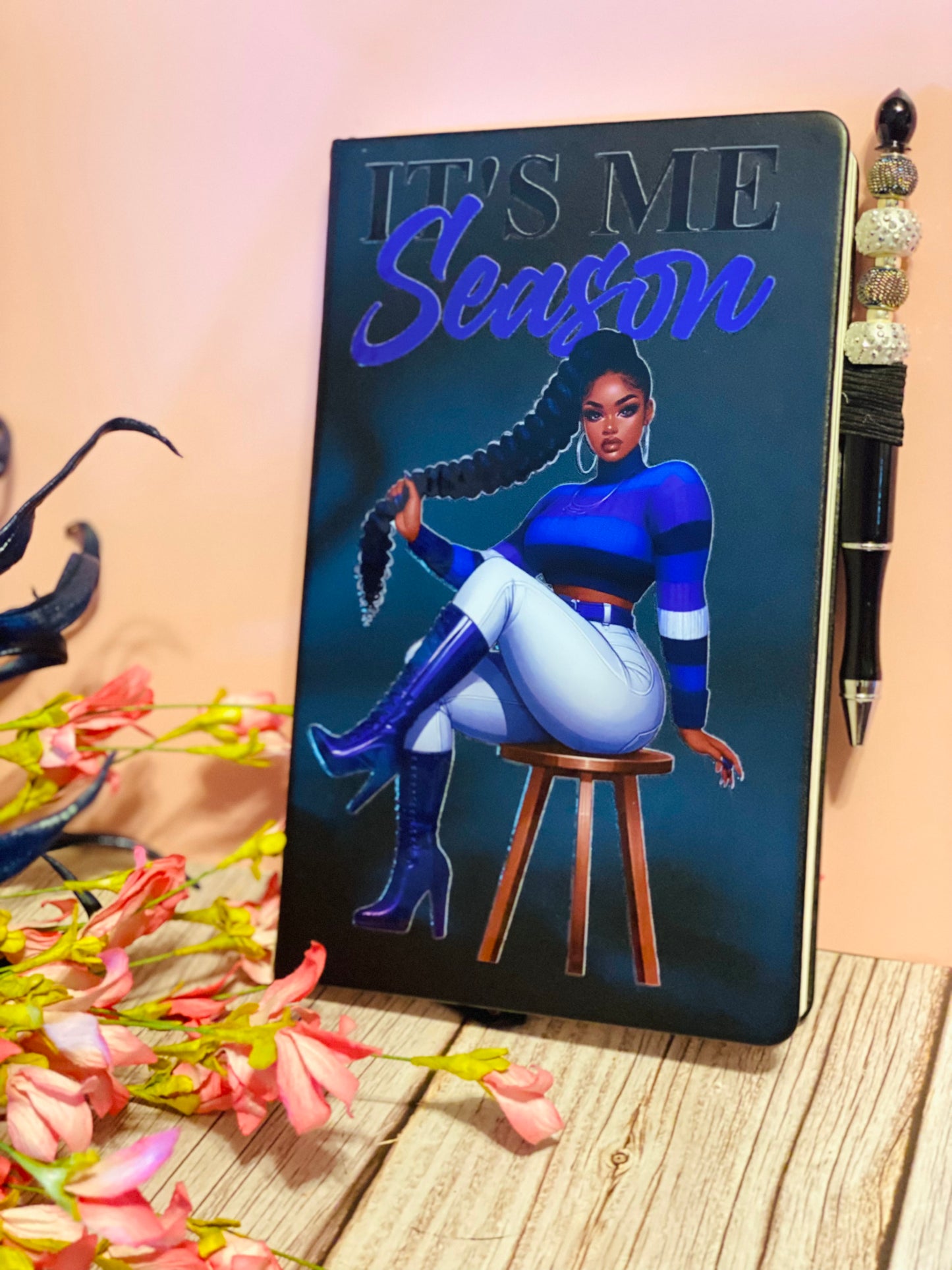 “It’s My Season” Journal & Luxury Beaded Pen Set – Empowerment Gift for Women