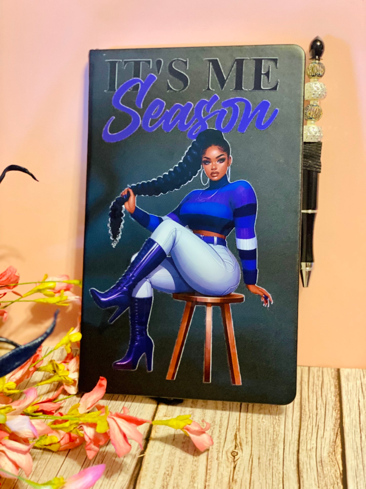 “It’s My Season” Journal & Luxury Beaded Pen Set – Empowerment Gift for Women