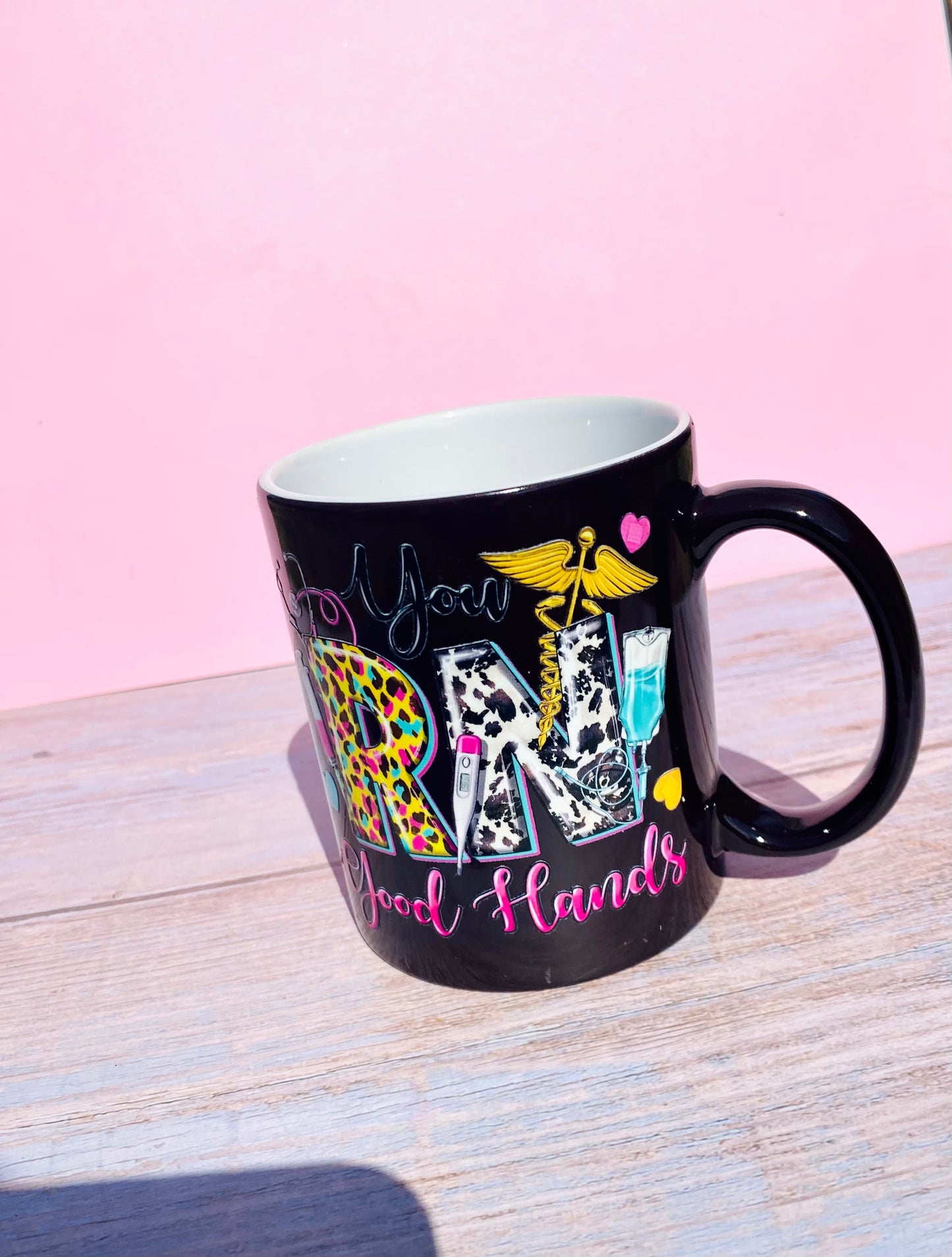 Heat-Activated Nurse Mug – “You RN Good Hands”