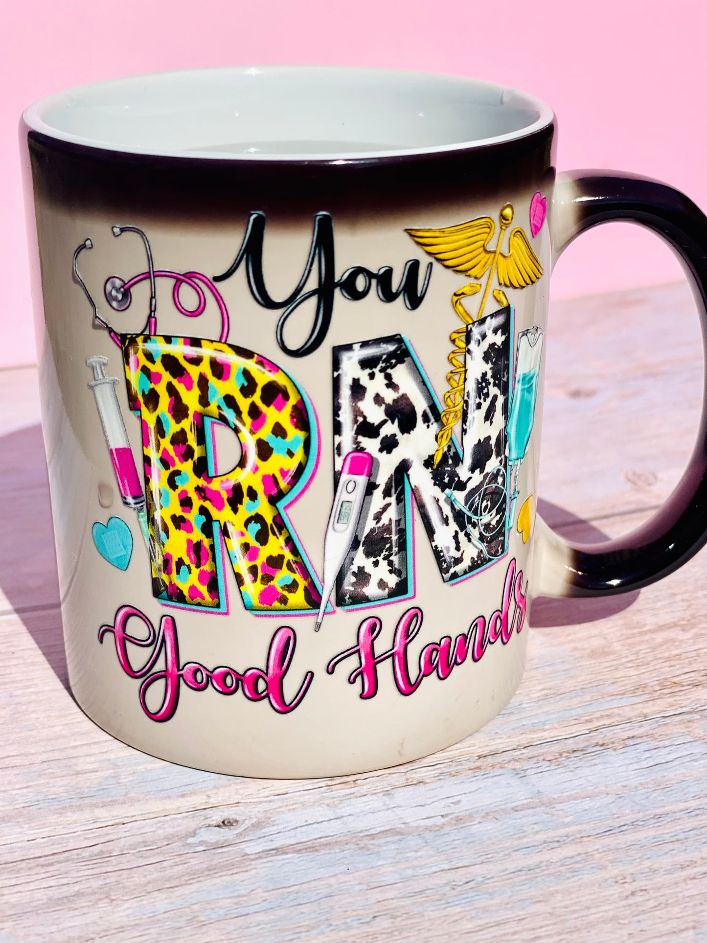 Heat-Activated Nurse Mug – “You RN Good Hands”
