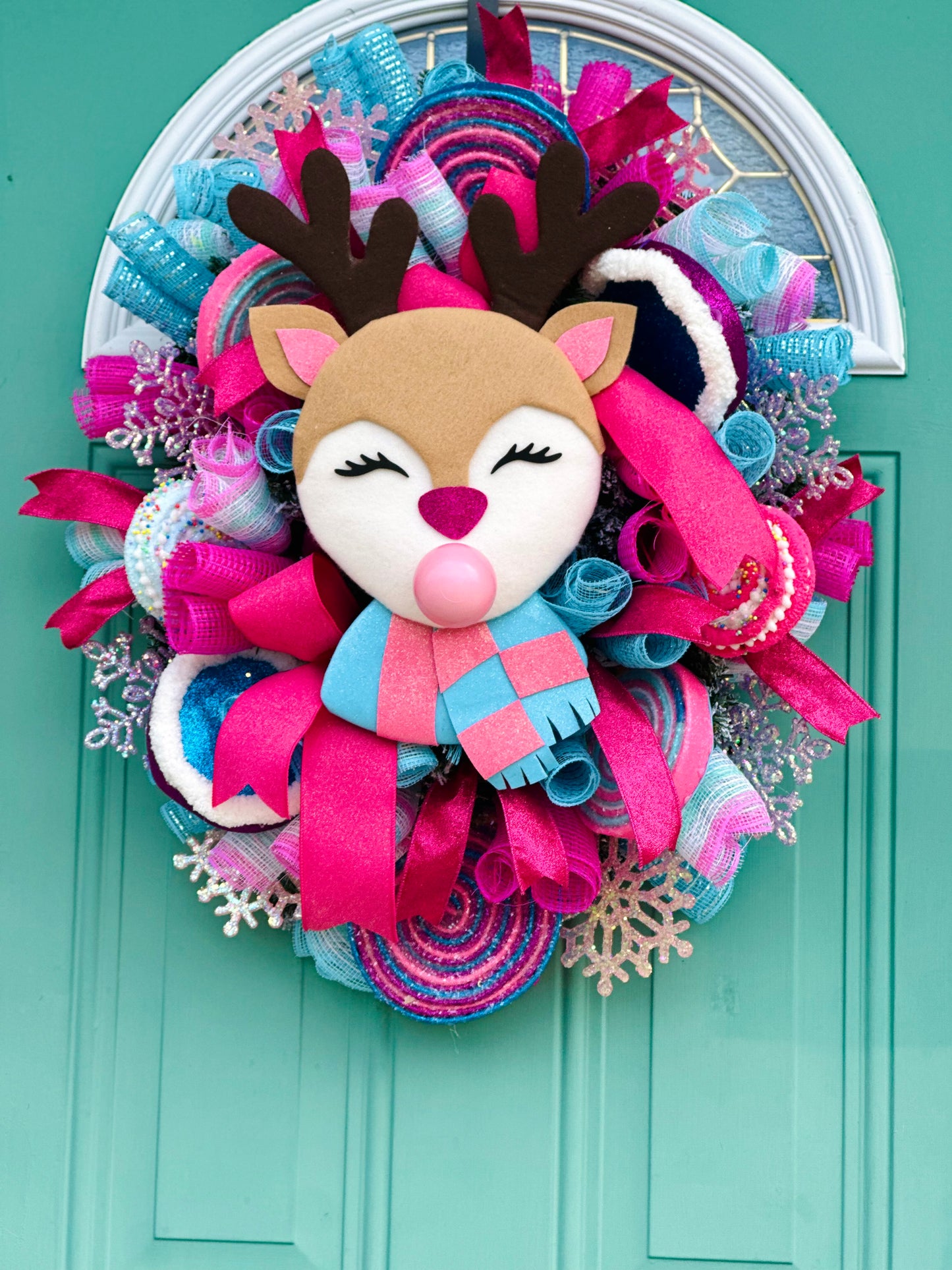 Handmade Reindeer Holiday Wreath