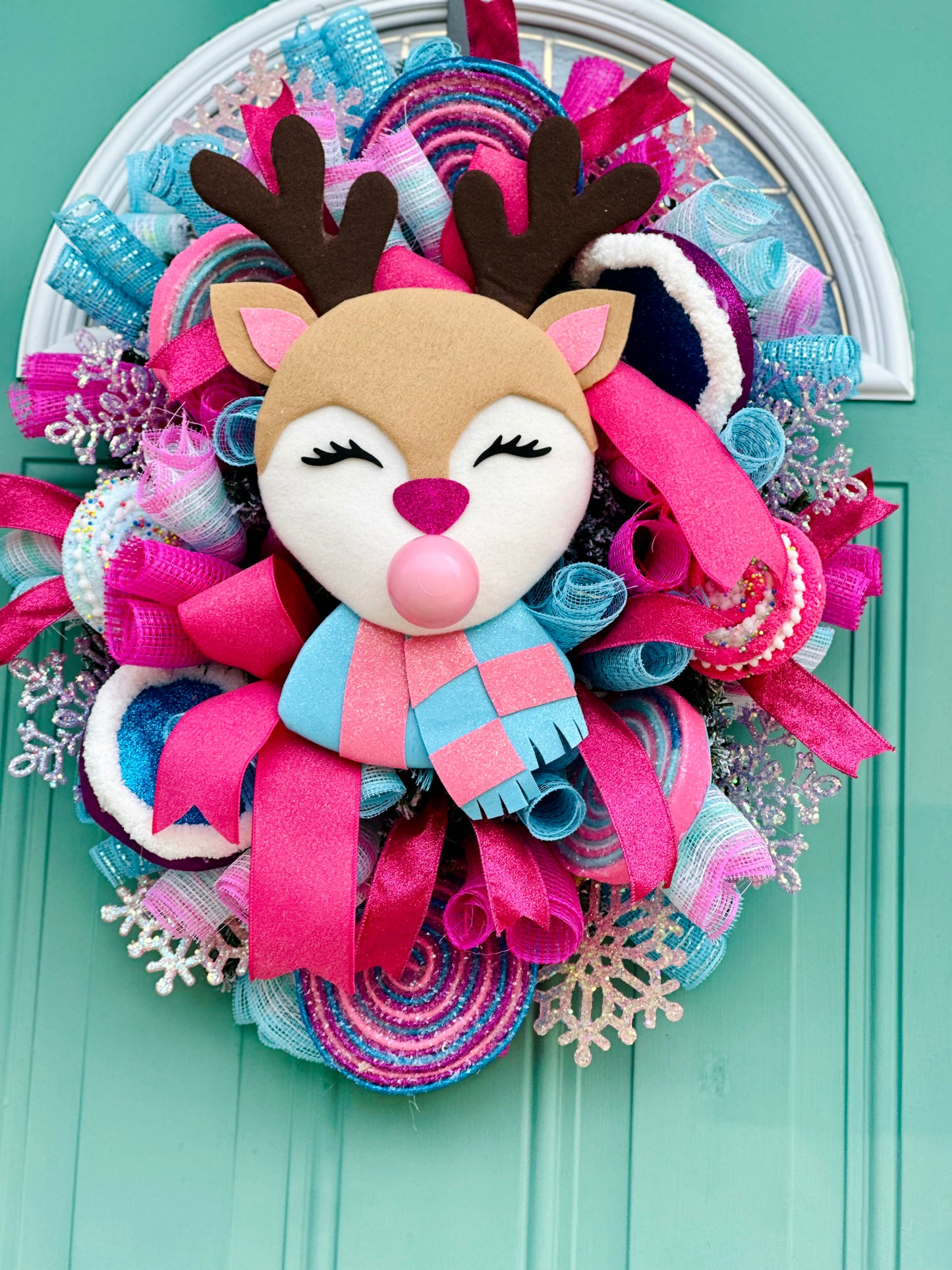 Handmade Reindeer Holiday Wreath
