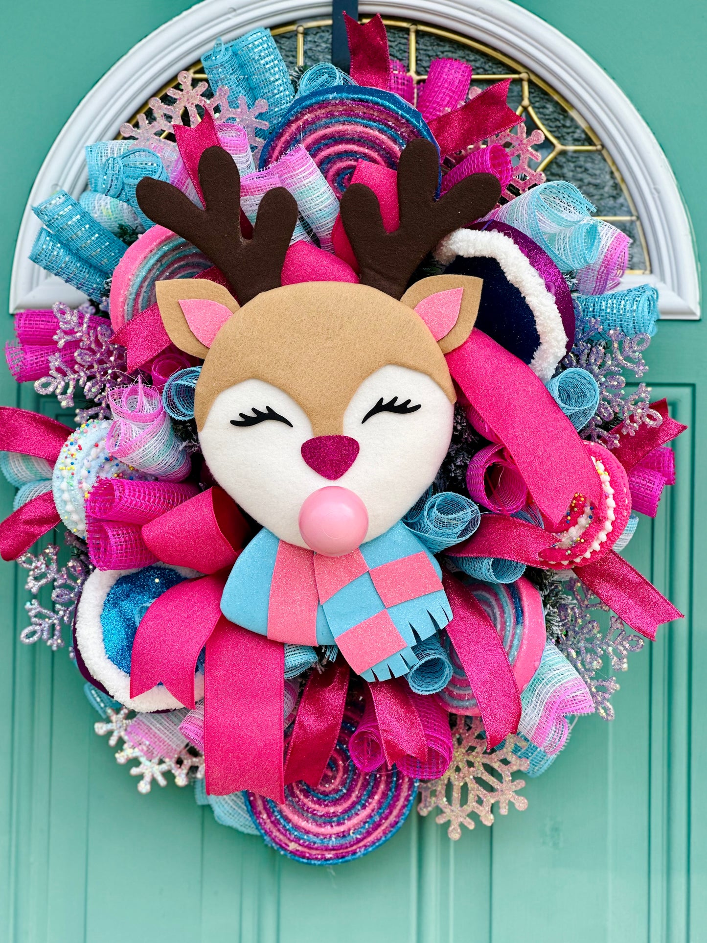 Handmade Reindeer Holiday Wreath