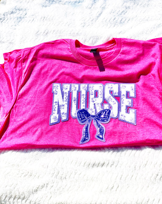Nurse T-Shirt with Sequin Ribbon – Awareness & Appreciation Tee