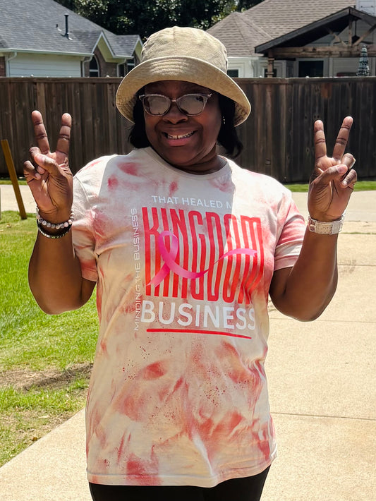 Breast Cancer Awareness Shirt | Kingdom Business Faith Tee | Minding the Business That Healed Me | Pink Ribbon T-Shirt