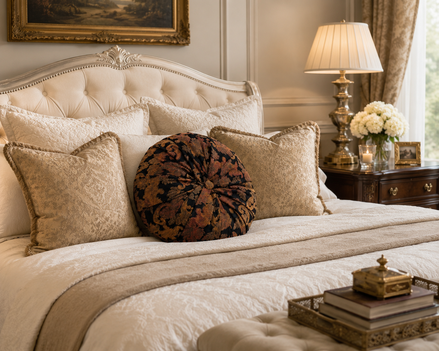 18" Handmade Luxury Tufted Throw Pillow