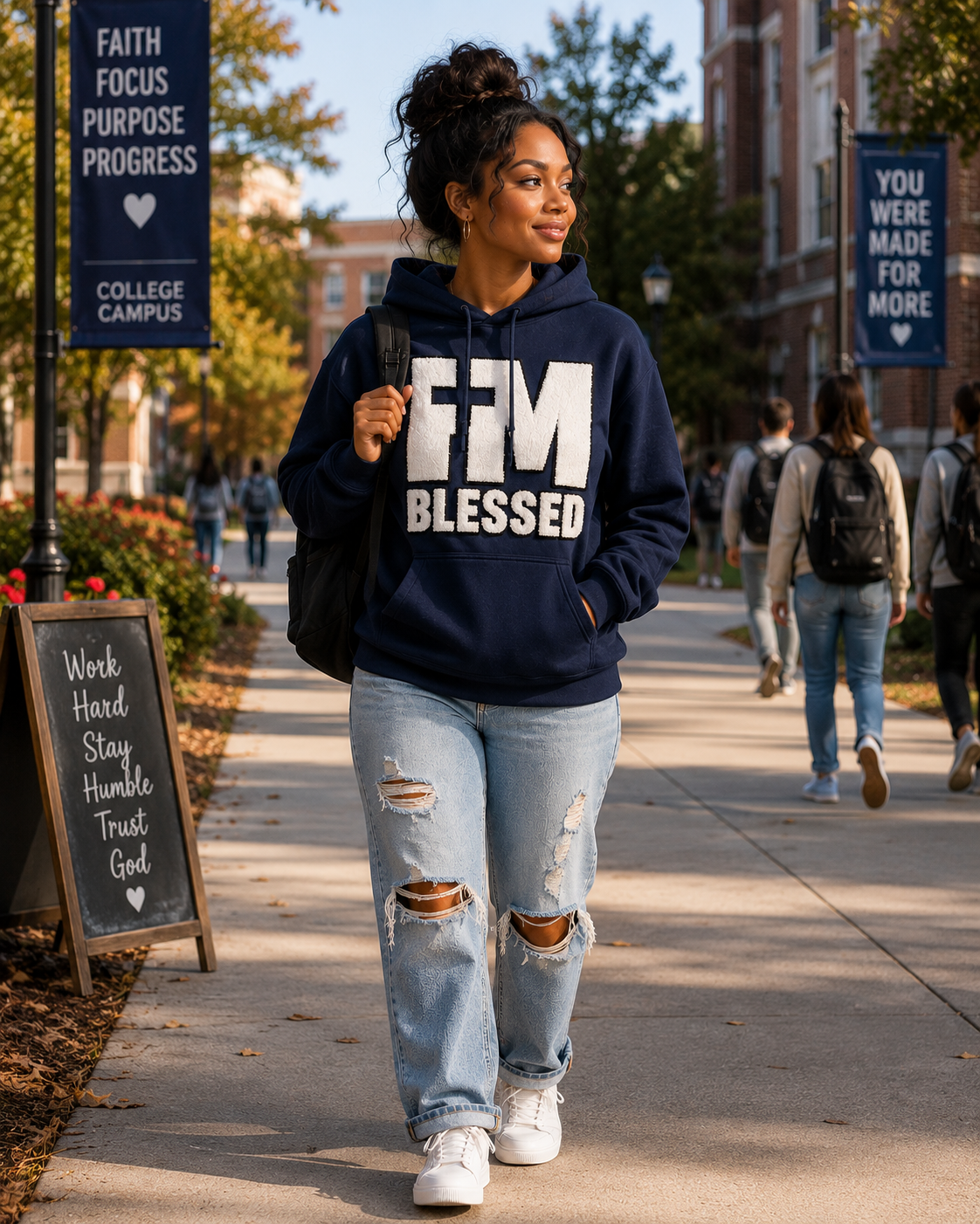 I’M Blessed Chenille Patch T-Shirt | Faith-Inspired Women's Graphic Tee