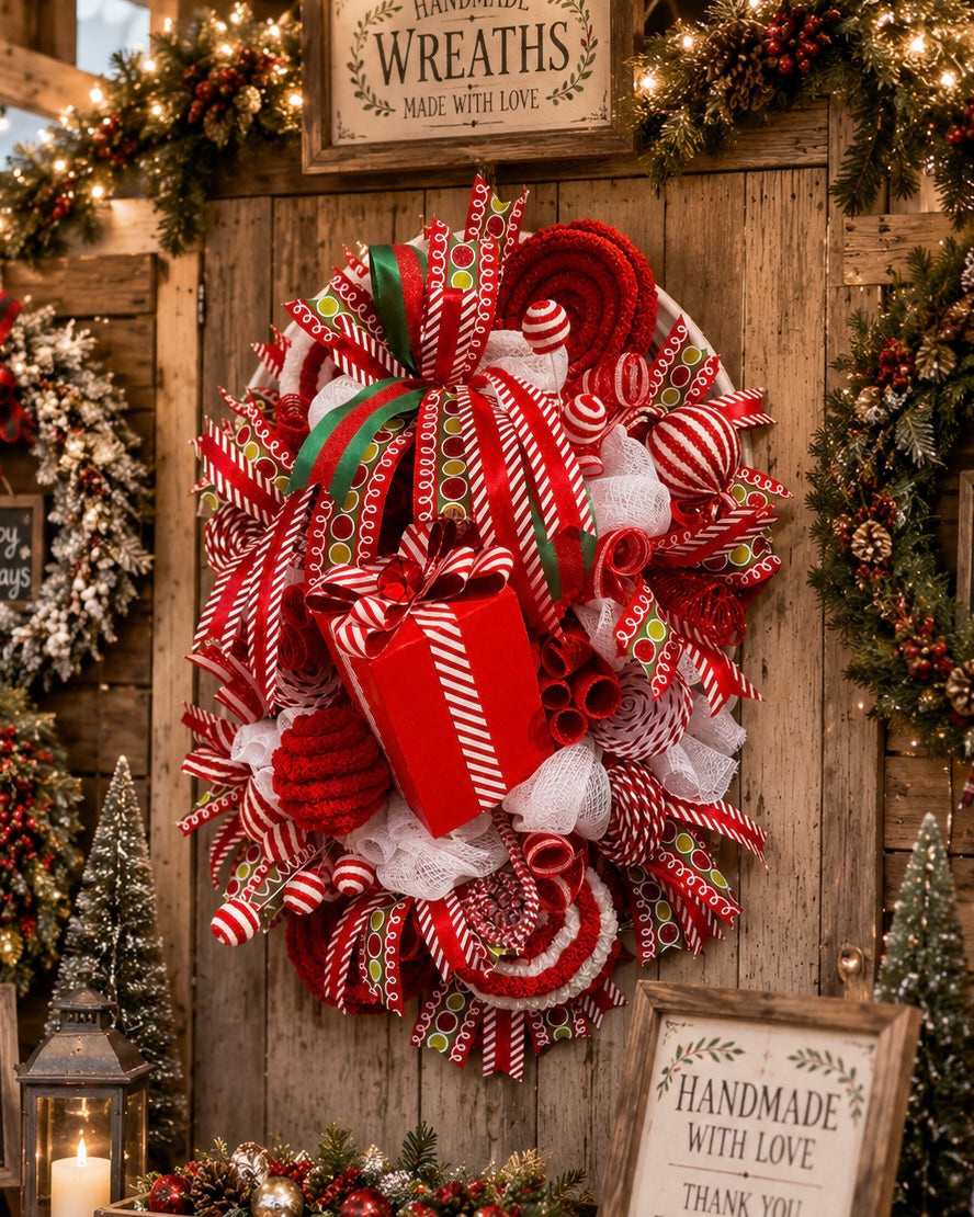 Candy Cane Lane Christmas Wreath 🍭🎄