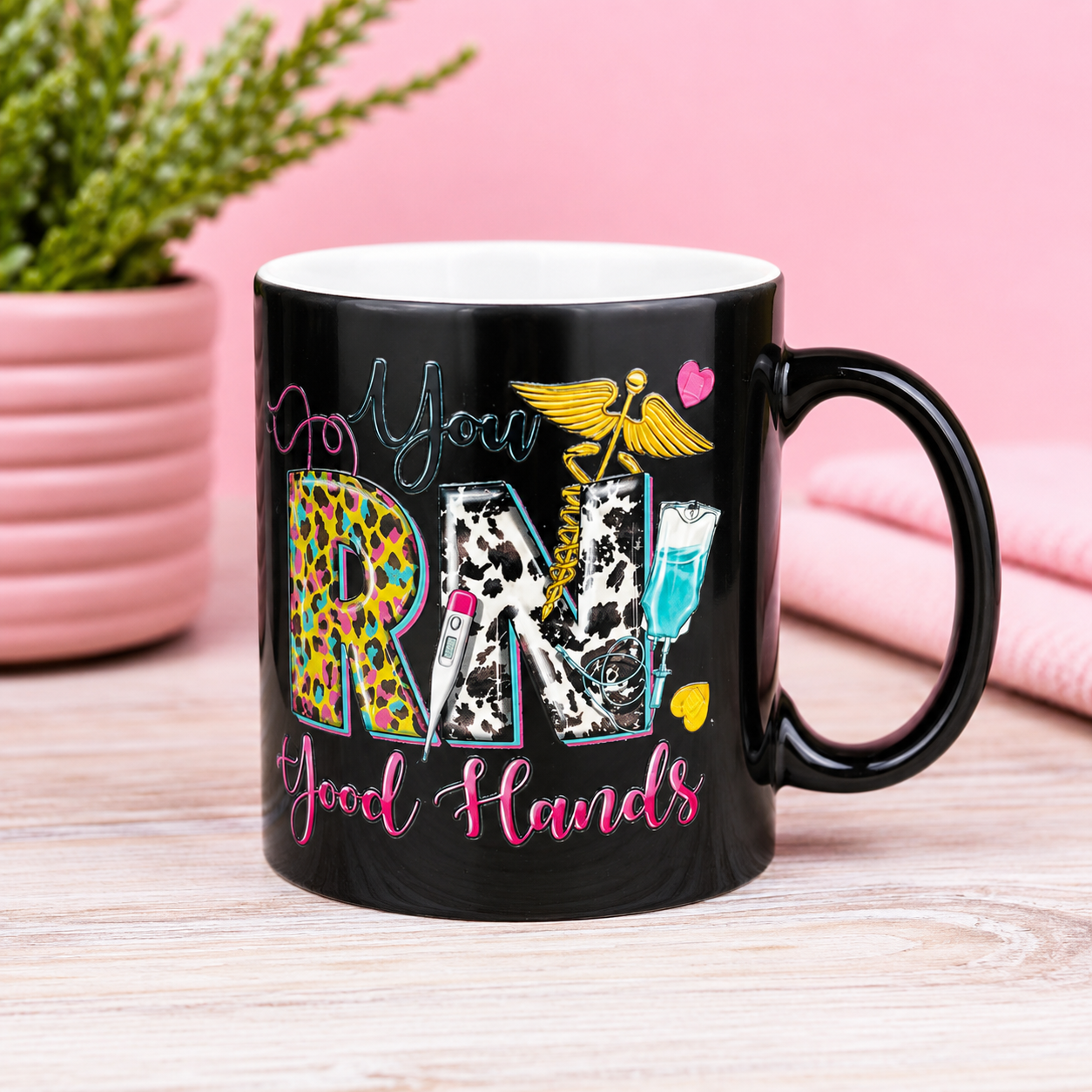 Heat-Activated Nurse Mug – “You RN Good Hands”