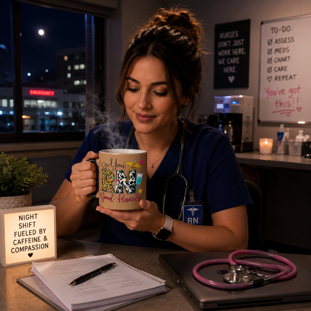 Heat-Activated Nurse Mug – “You RN Good Hands”