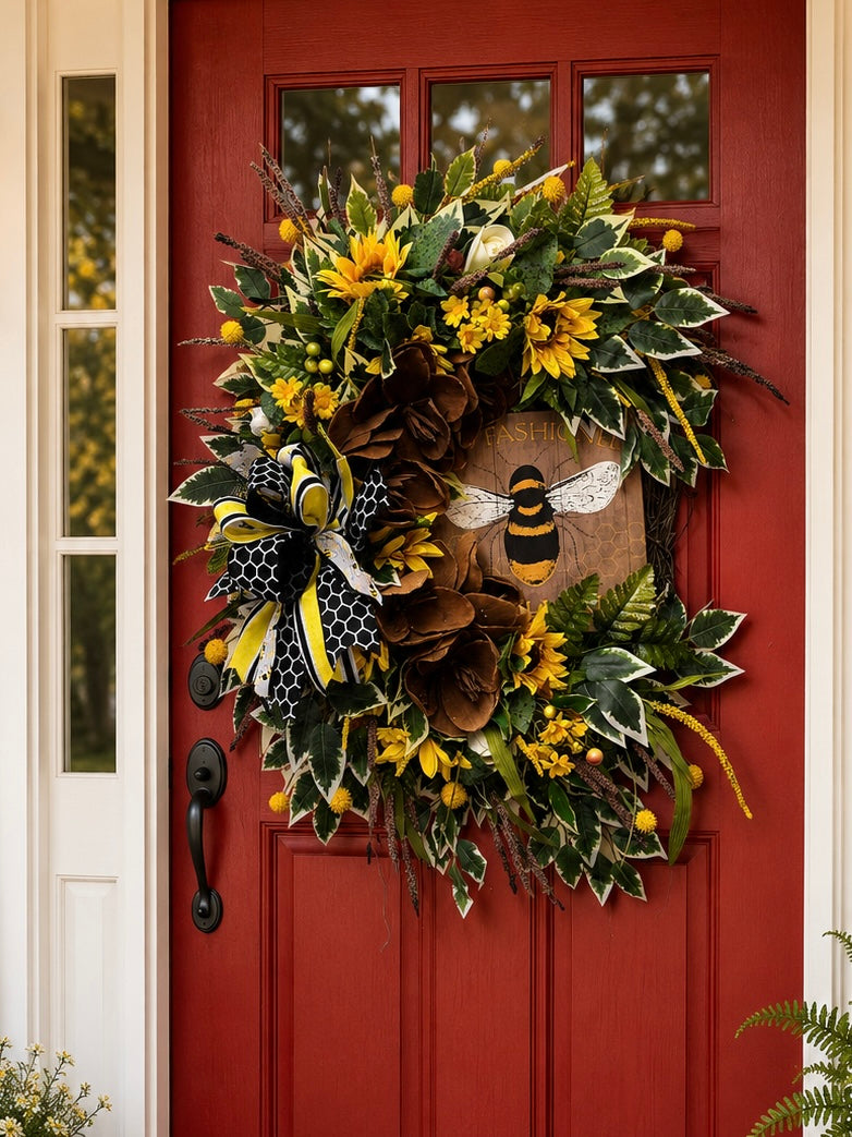 Bee Welcome Farmhouse Wreath 🐝🌻