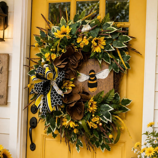 Bee Welcome Farmhouse Wreath 🐝🌻