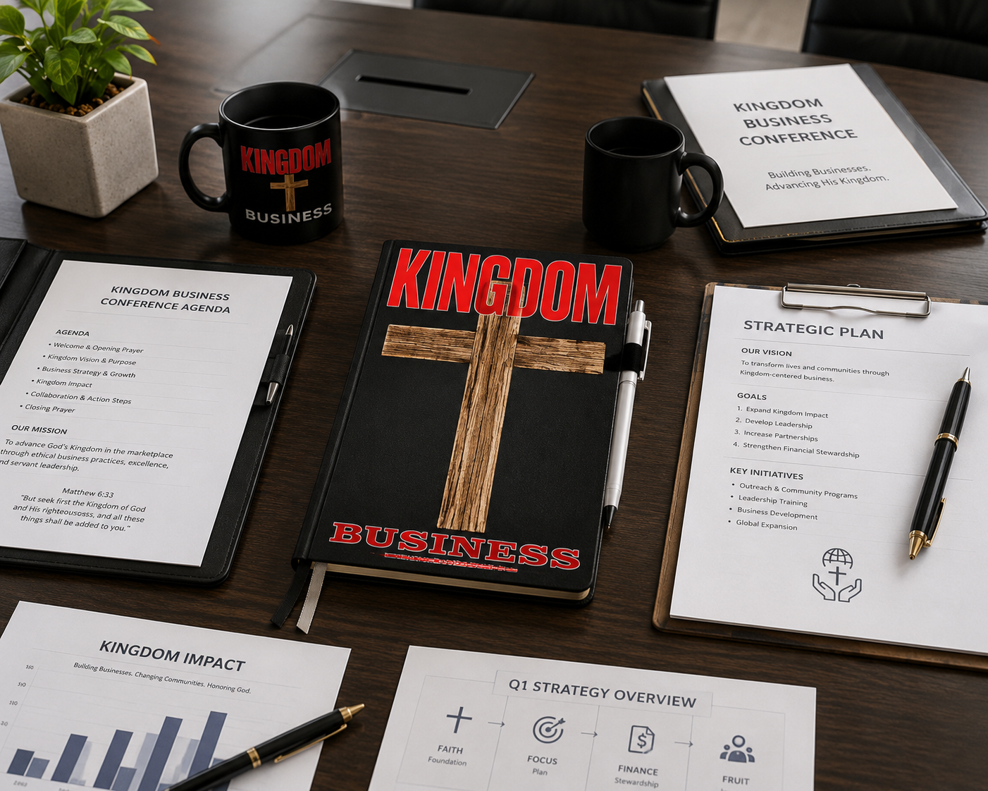 Kingdom Business Journal with Pen | Faith-Based Business Planner & Goal Setting Notebook