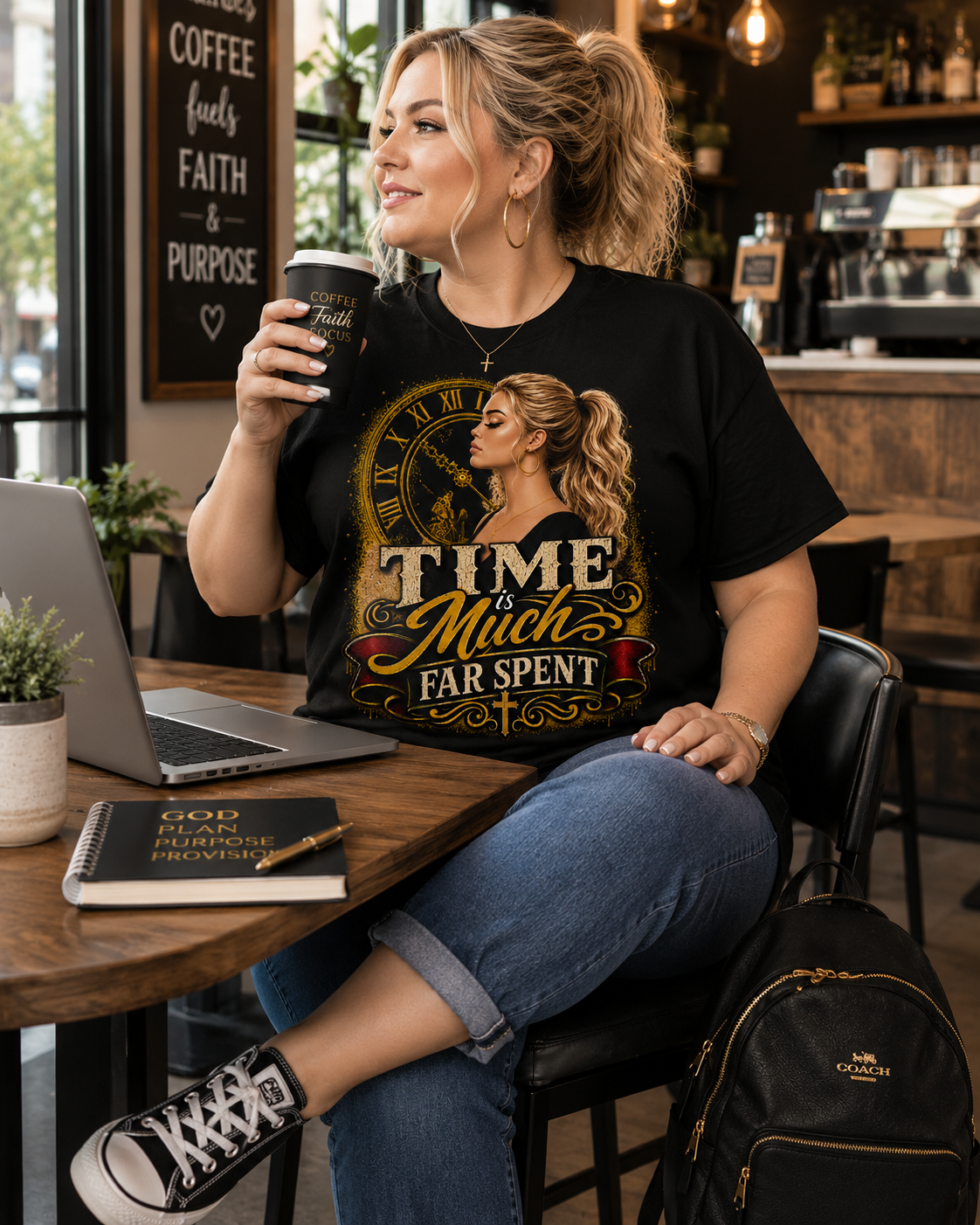 Time Is Much Far Spent Christian Graphic T-Shirt | Faith-Based Women's Inspirational Tee | Christian Gift
