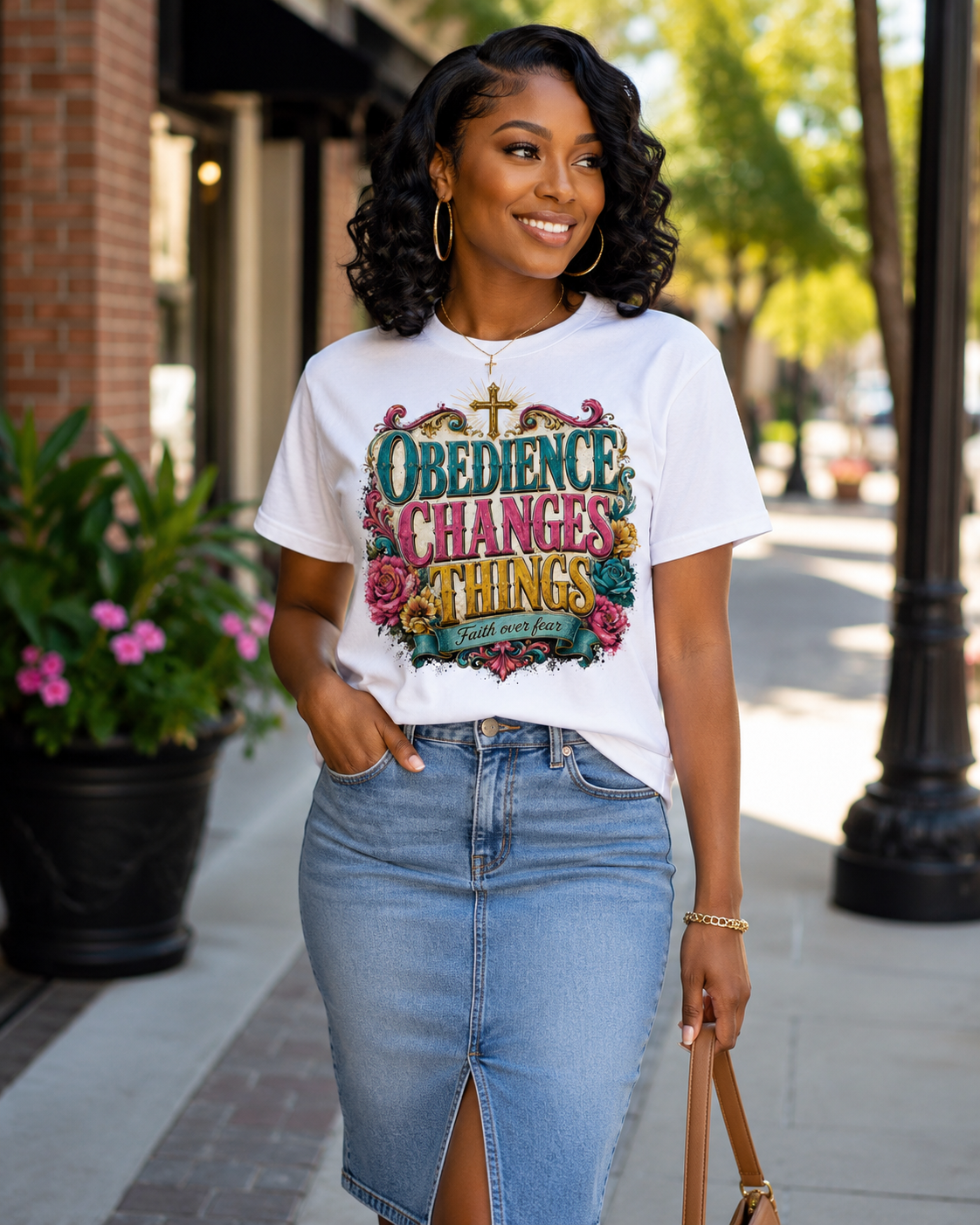 Obedience Changes Things T-Shirt — Christian Faith Cross Inspirational Tee