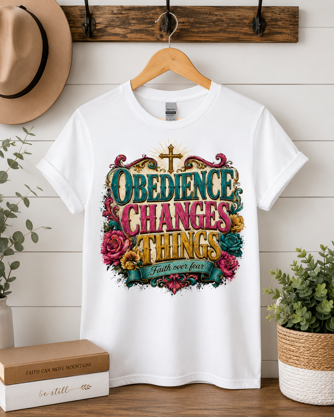 Obedience Changes Things T-Shirt — Christian Faith Cross Inspirational Tee