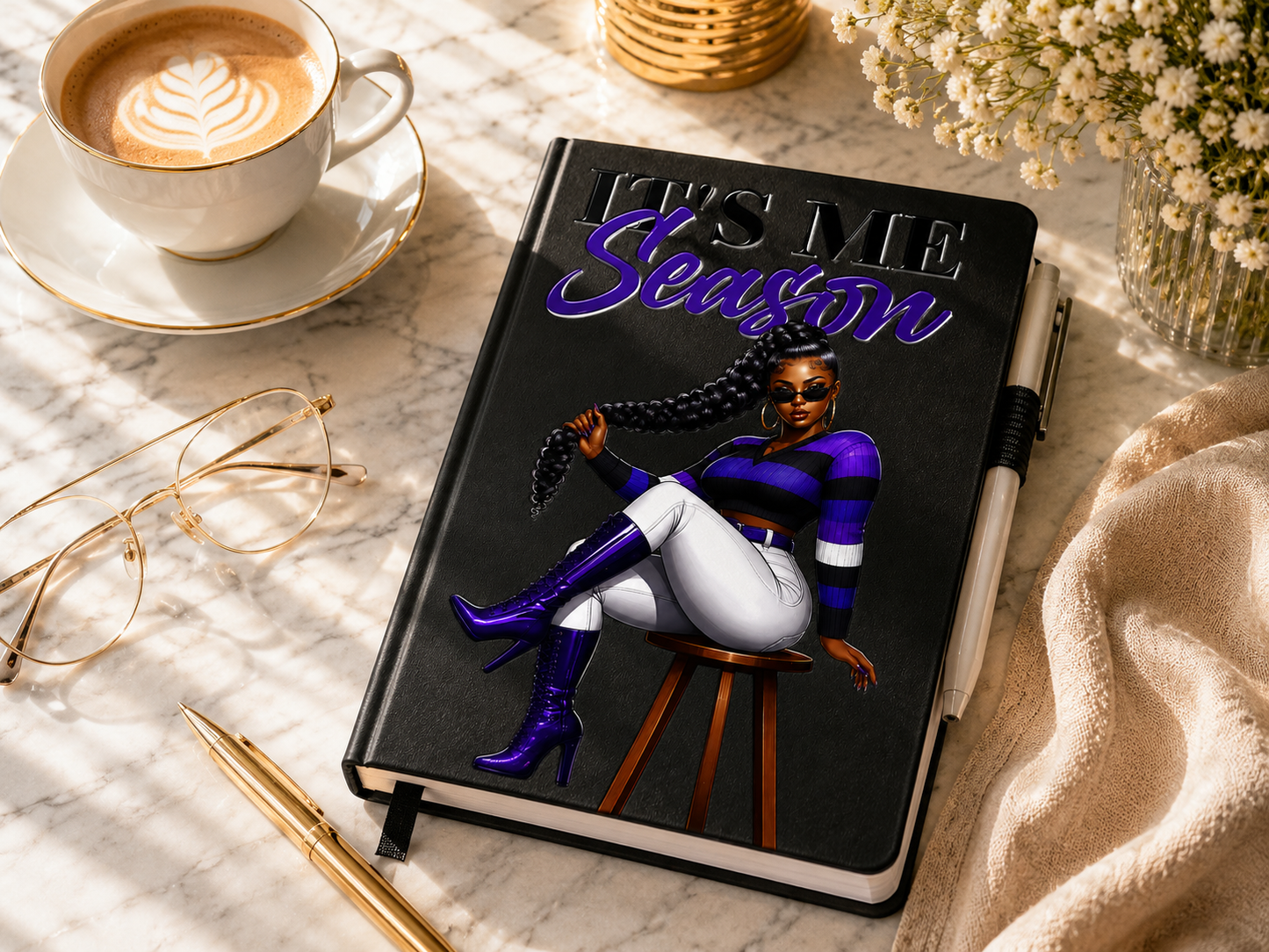 “It’s My Season” Journal & Luxury Beaded Pen Set – Empowerment Gift for Women