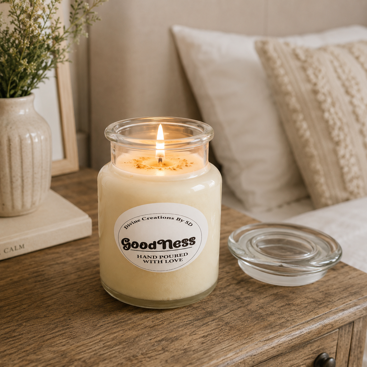 Goodness 16oz Coconut Soy Candle | Hand Poured Candle by Divine Creations by SD