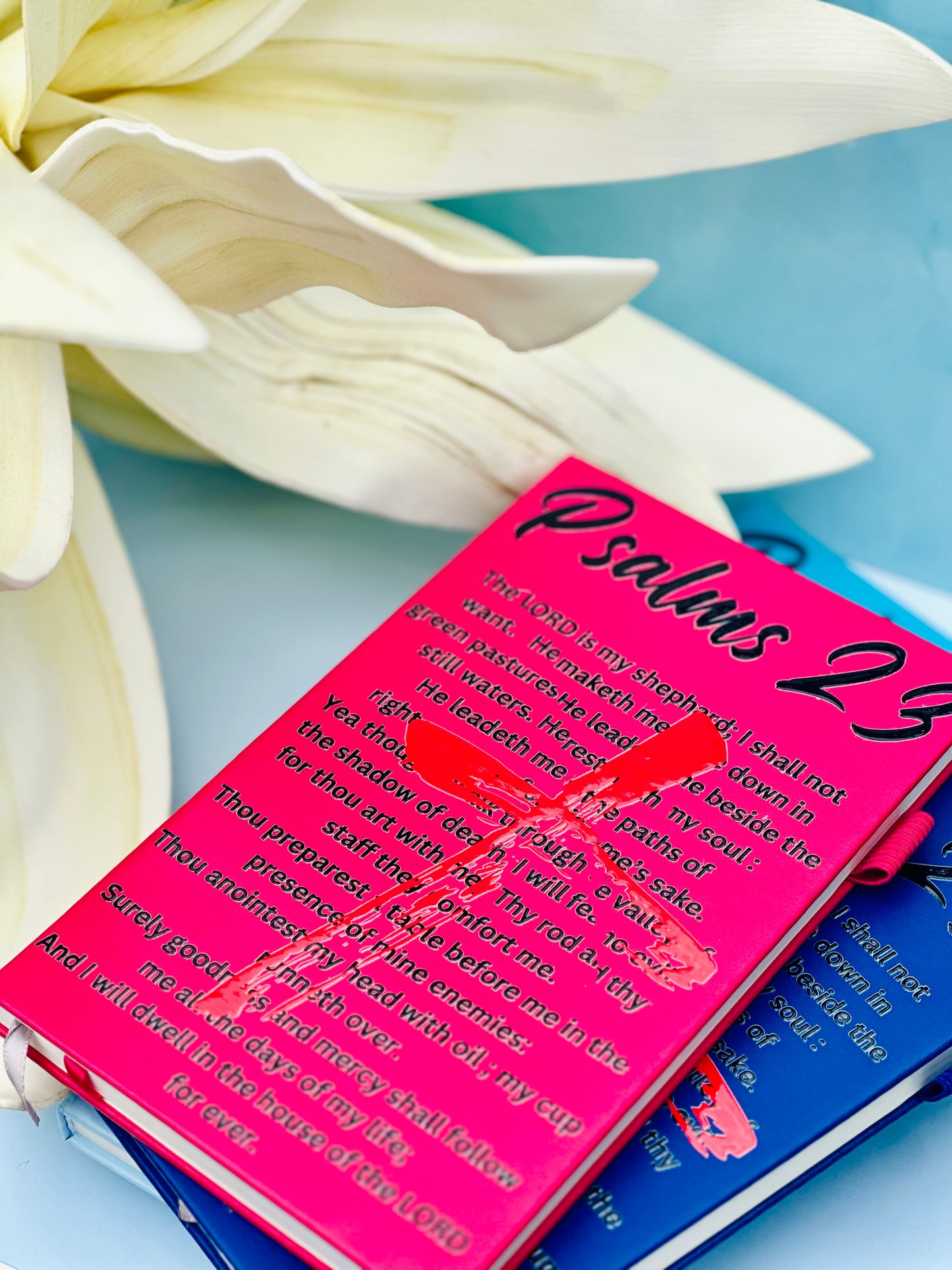 Psalms 23 Christian Writing Journal – Inspirational Devotional Notebook with Bold Cross Design