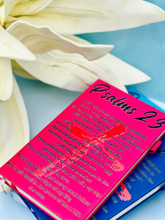 Psalms 23 Christian Writing Journal – Inspirational Devotional Notebook with Bold Cross Design