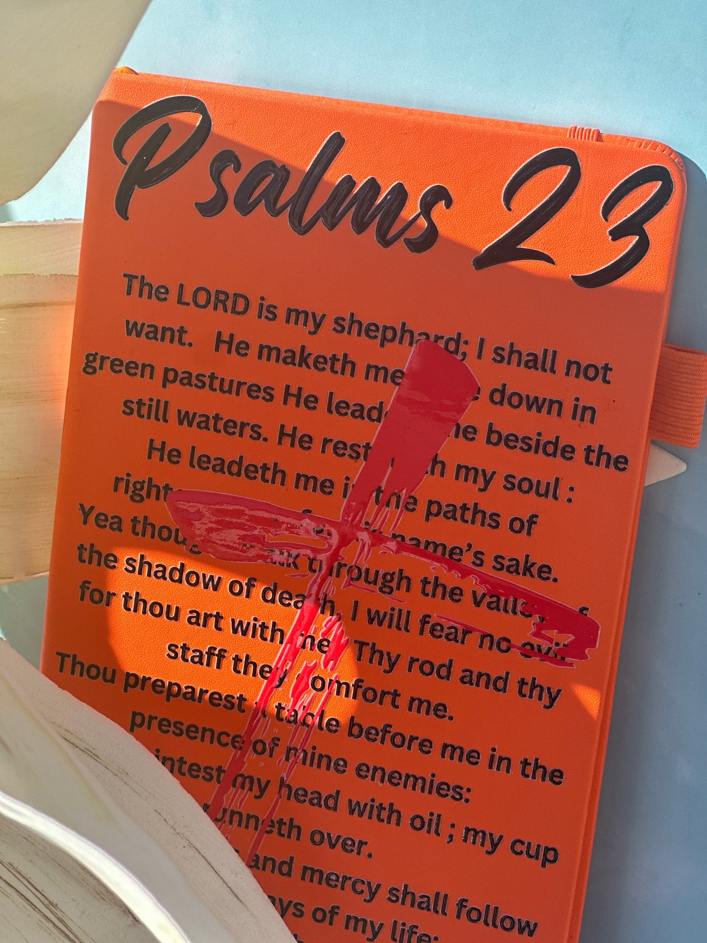 Psalms 23 Christian Writing Journal – Inspirational Devotional Notebook with Bold Cross Design