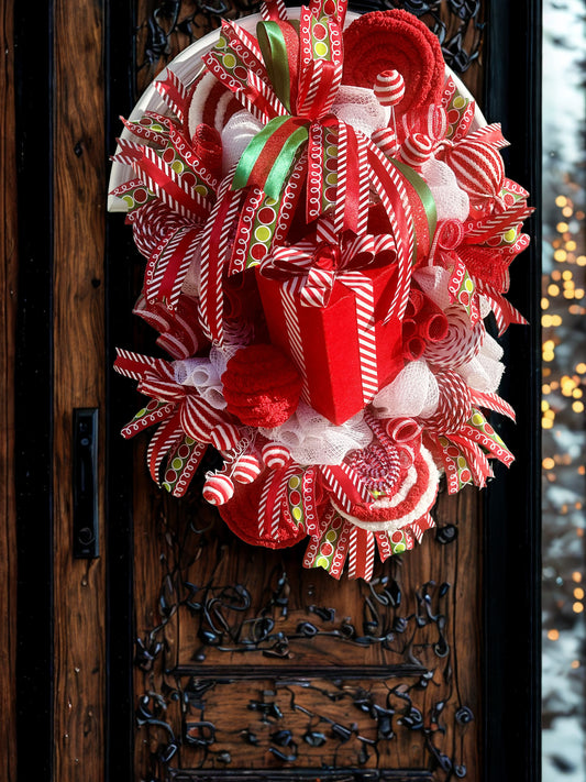 Candy Cane Lane Christmas Wreath 🍭🎄