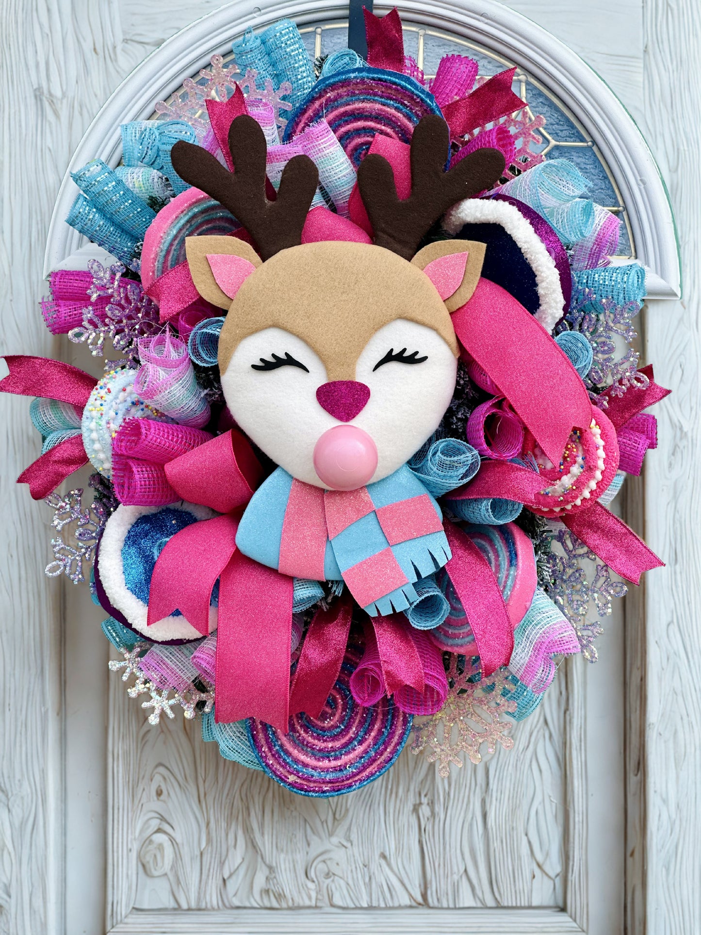 Handmade Reindeer Holiday Wreath